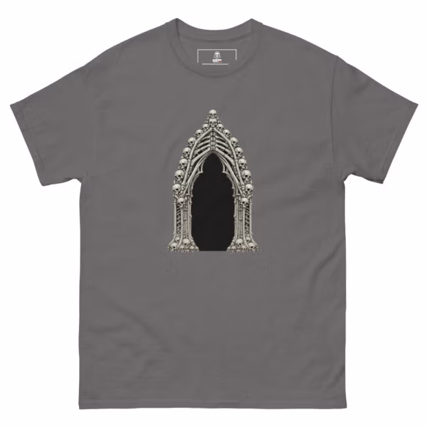 unisex-classic-tee-charcoal-front-6a52a81d461e2.jpg The Ossuary Gate