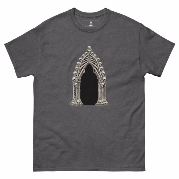 unisex-classic-tee-dark-heather-front-6a52a81d444bf.jpg The Ossuary Gate