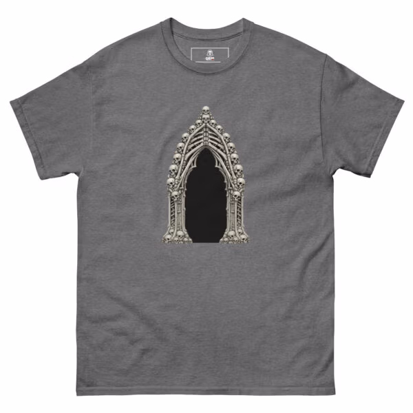 unisex-classic-tee-graphite-heather-front-6a52a81d4bc8d.jpg The Ossuary Gate