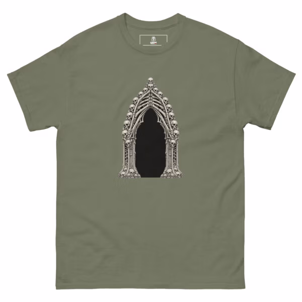 unisex-classic-tee-military-green-front-6a52a81d48961.jpg The Ossuary Gate