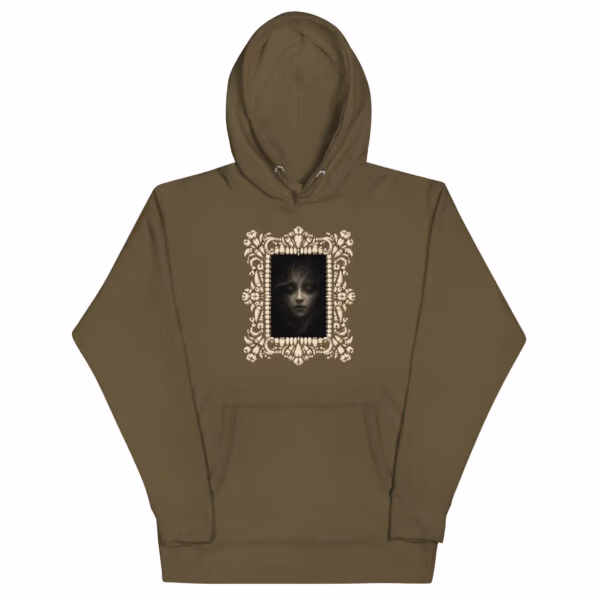 unisex-premium-pullover-hoodie-military-green-front-6a8fb3591e415.jpg Portrait of Absence Hoodie