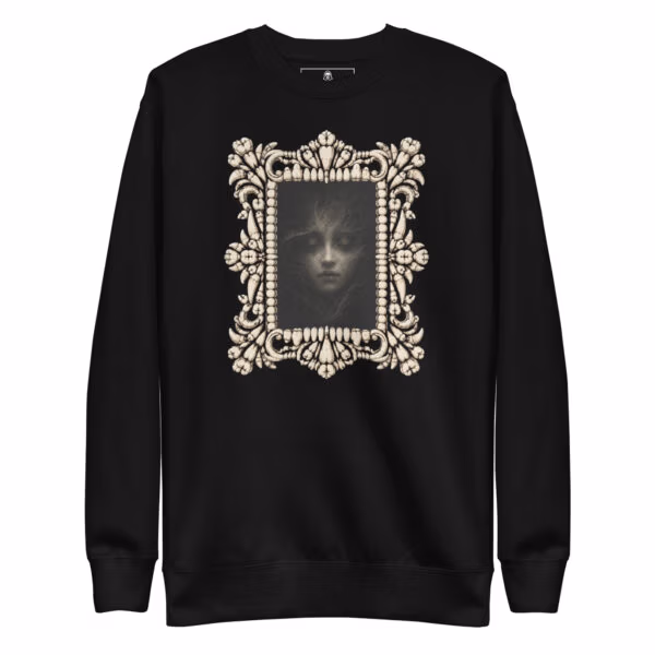unisex-premium-sweatshirt-black-front-6a7f6b9db74dc.jpg Portrait of Absence Premium Sweatshirt